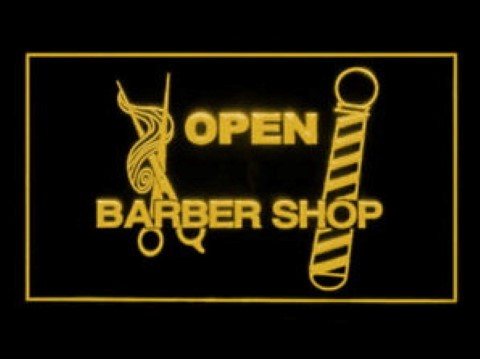 OPEN BARBER SHOP Hair Hairdresser LED Neon Sign